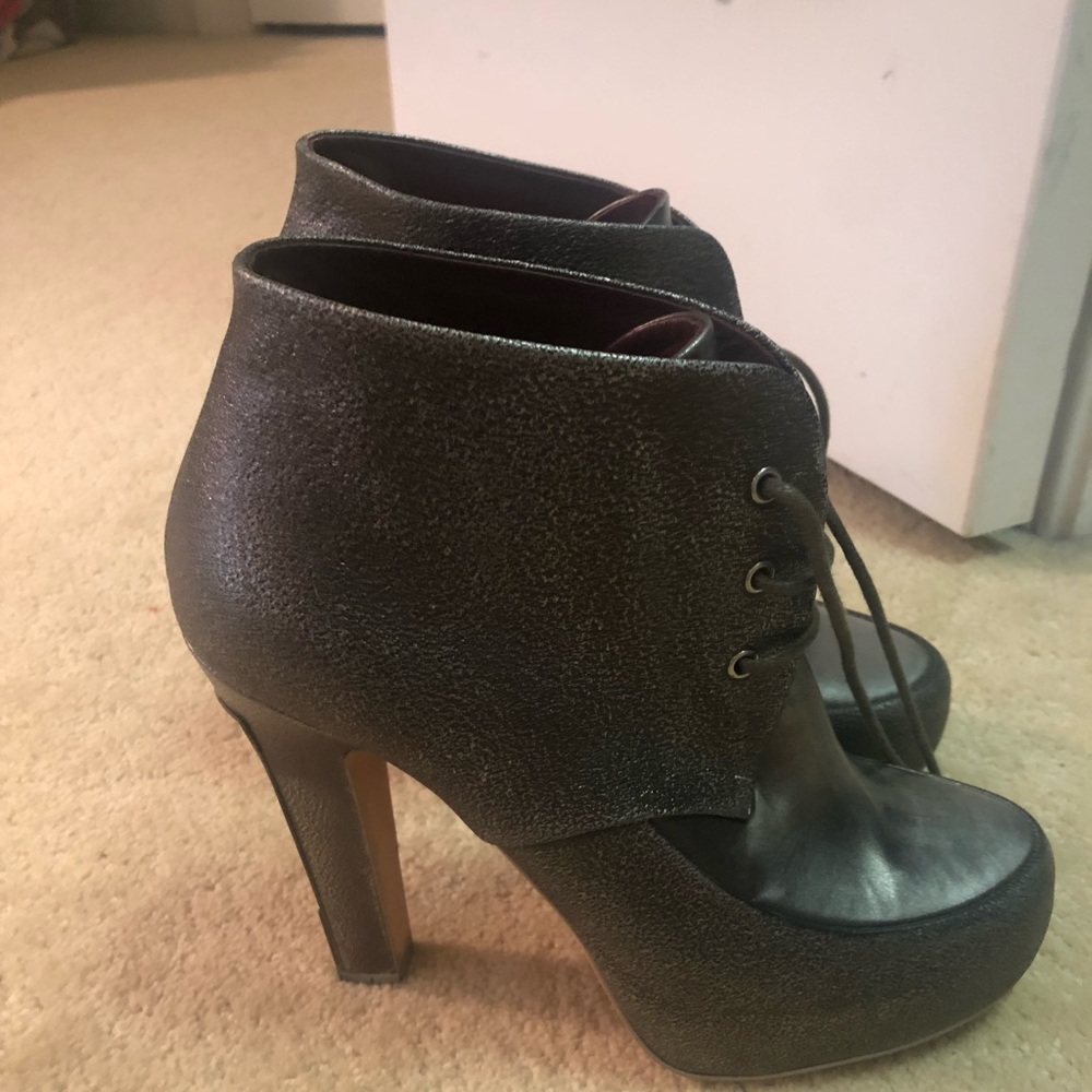 Chanel Platform Lace Up Ankle Booties